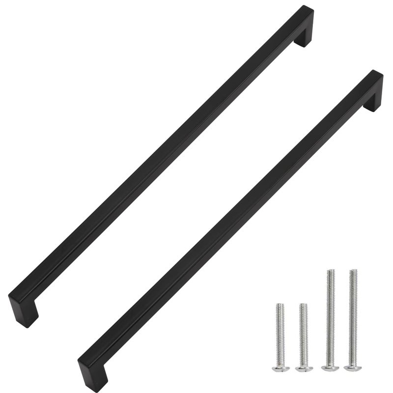 Redunest Cabinet Pulls Matte Black Cabinet Handles Square Drawer Pulls  10 Pack 13-4/5 Inch Stainless Steel Kitchen Door Cupboard Cabinet Handles  Drawer Hardware Handles  352mm Hole Centers - Image 1